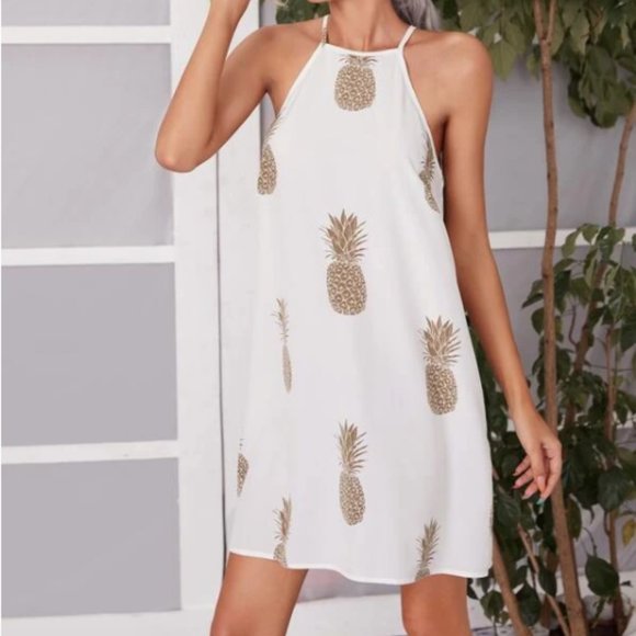 Dresses & Skirts - Pineapple Print Beach Coverup Dress